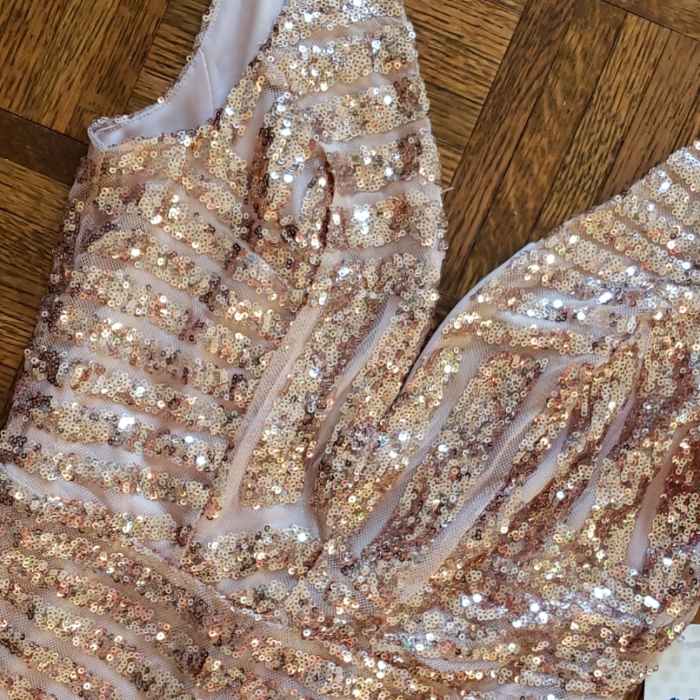 NWOT Rose Gold Sequin Dress - Picture 8 of 12